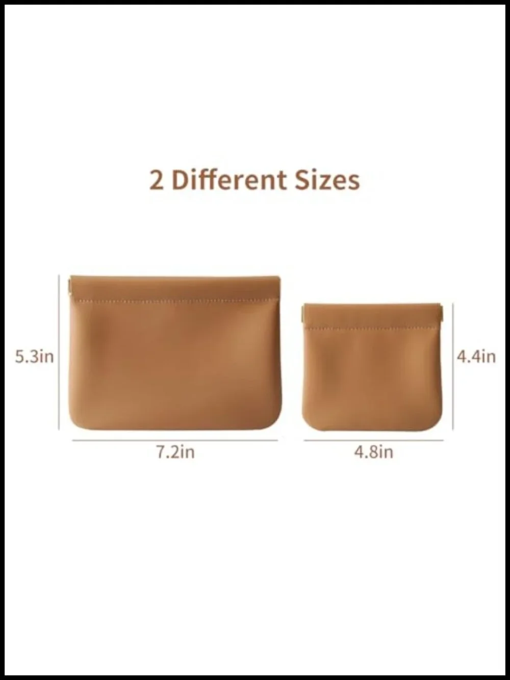 2 Pack Small Makeup Bag for Purse Cosmetic Travel Pouch Silicone Microfiber